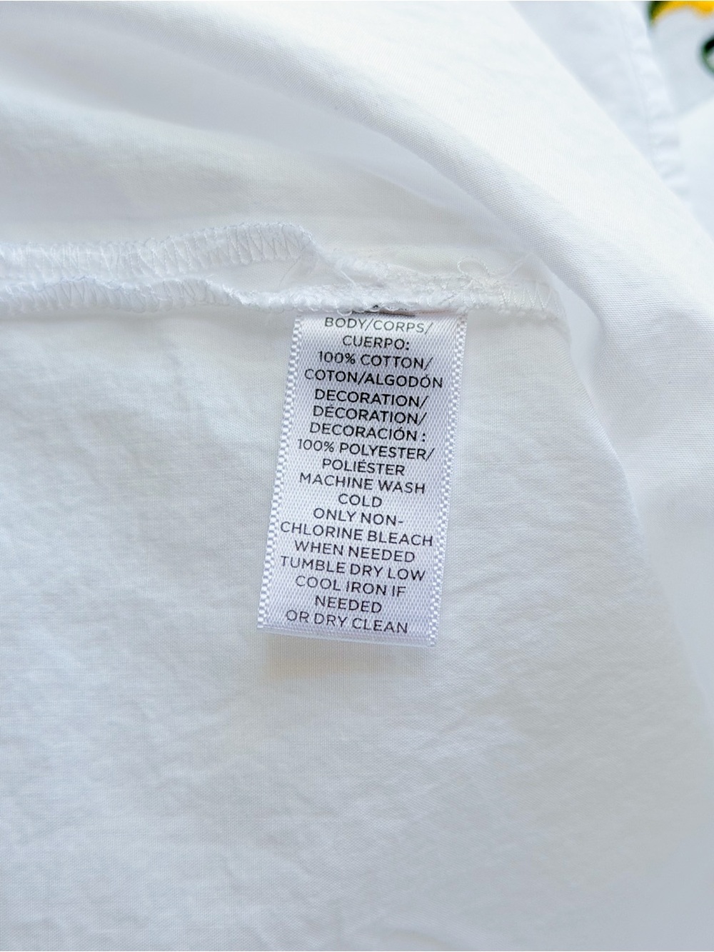 LOFT White Embroidered Floral Boho Blouse Lace Detail Peasant 100% Cotton M EUC - Picture 8 of 8